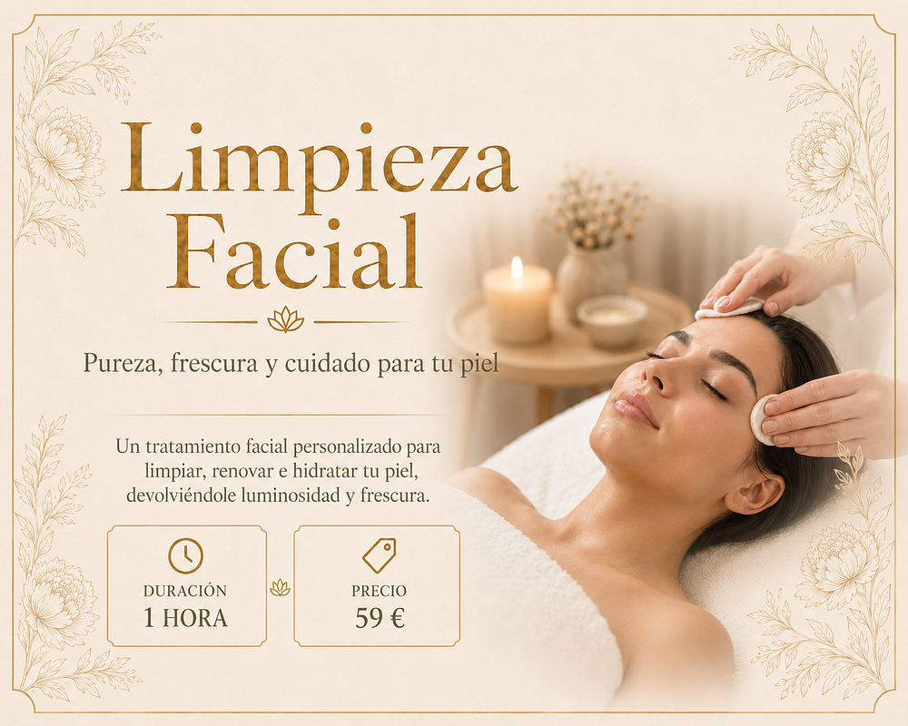 Revitaliza y refresca tu piel con nuestra limpieza facial profesional. Este servicio incluye extracción de impurezas, exfoliación y tratamientos hidratantes adaptados a tus necesidades específicas, asegurando una piel más clara y radiante.